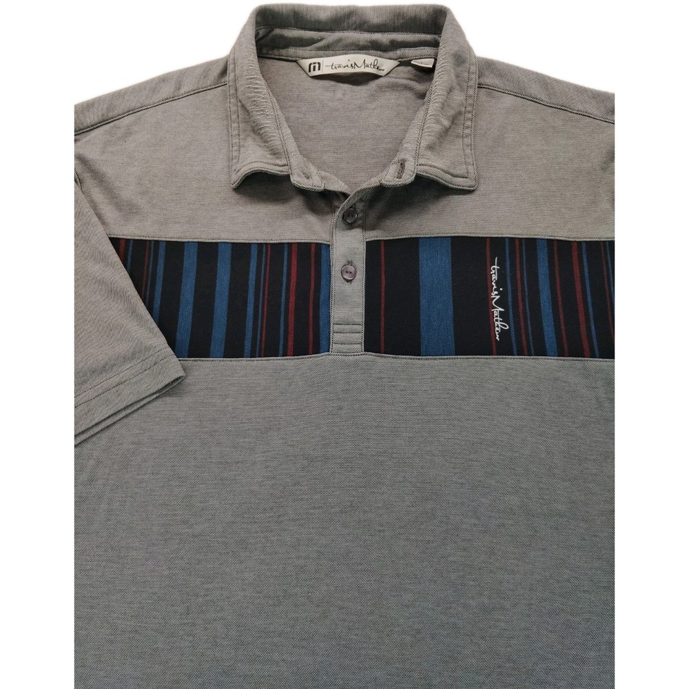 Travis Mathew Gray Polo Golf Shirt Mens Size Large Pima Cotton Polyester Blend